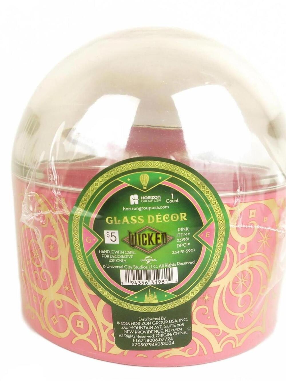 Wicked Movie Glinda Glass Decor Pink Trinket Box New Sealed
